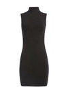 RISSY METALLIC SWEATER DRESS-Black-ALICE + OLIVIA