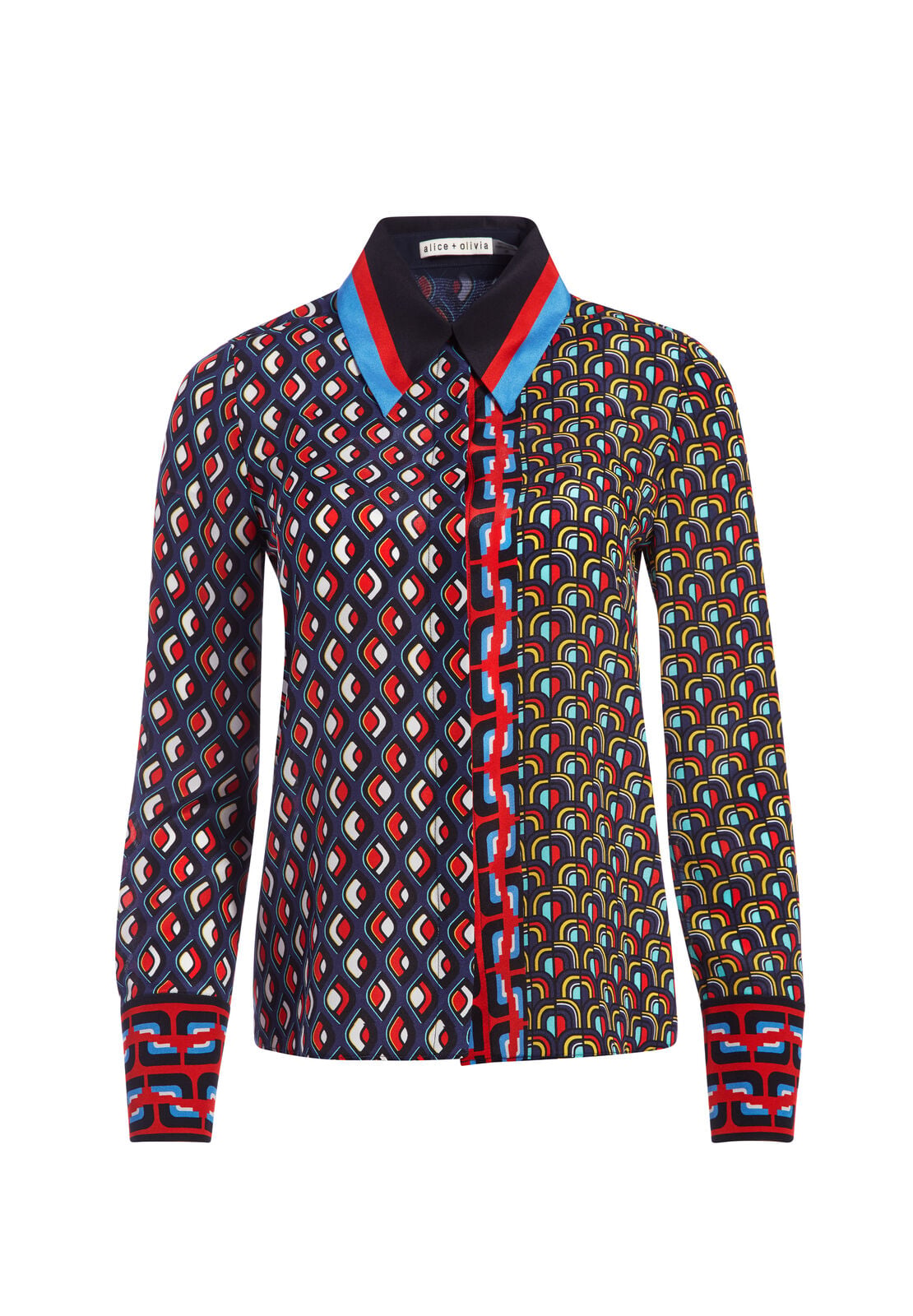 WILLA FEMINIST PLACKET TOP-ALICE + OLIVIA