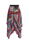 MAURA TIERED HANDKERCHIEF SKIRT-ROYAL PAISLEY BORDER PLMT-ALICE + OLIVIA