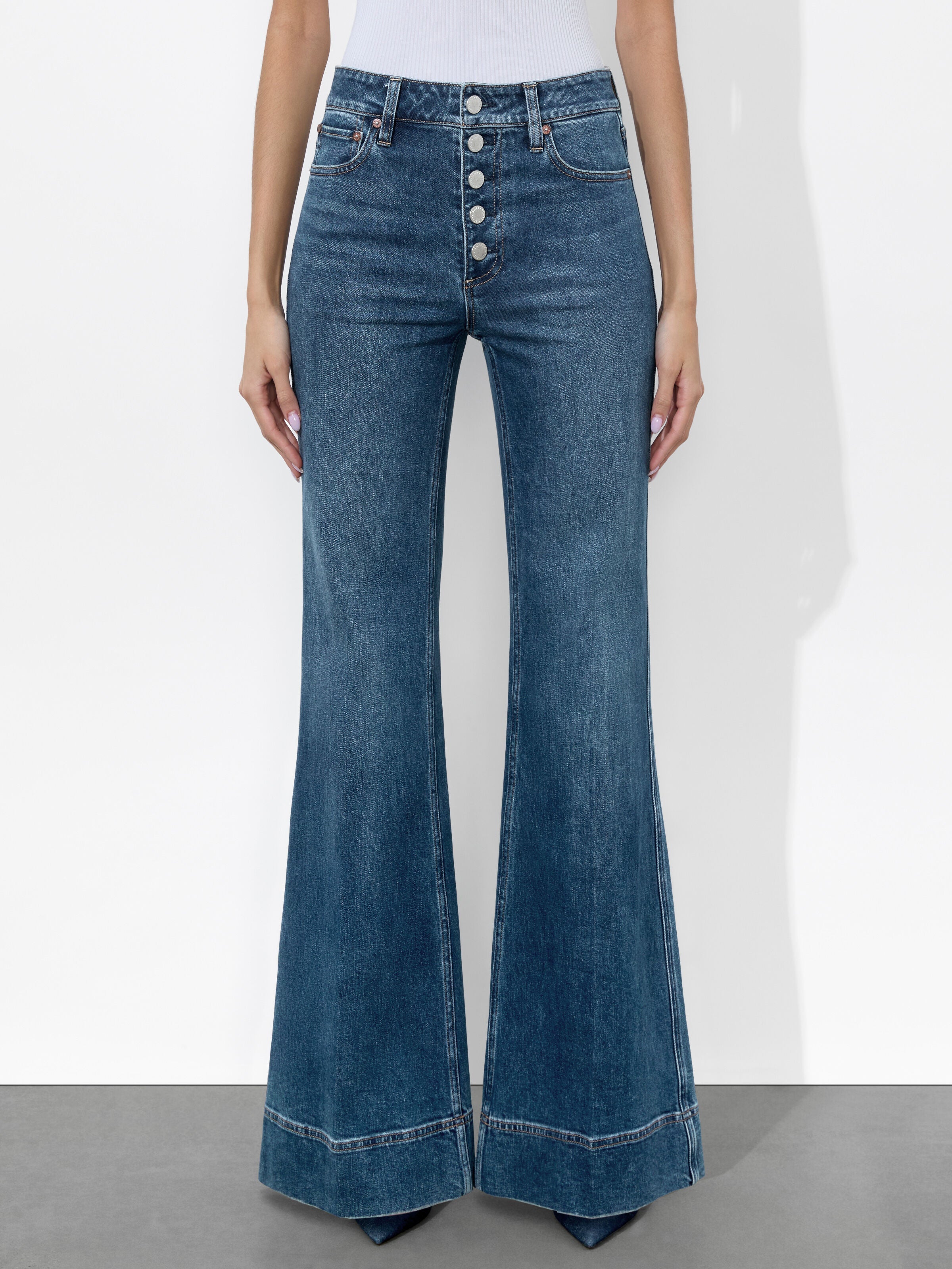 MISSA EXPOSED BUTTON JEAN-LOLA BLUE-ALICE + OLIVIA