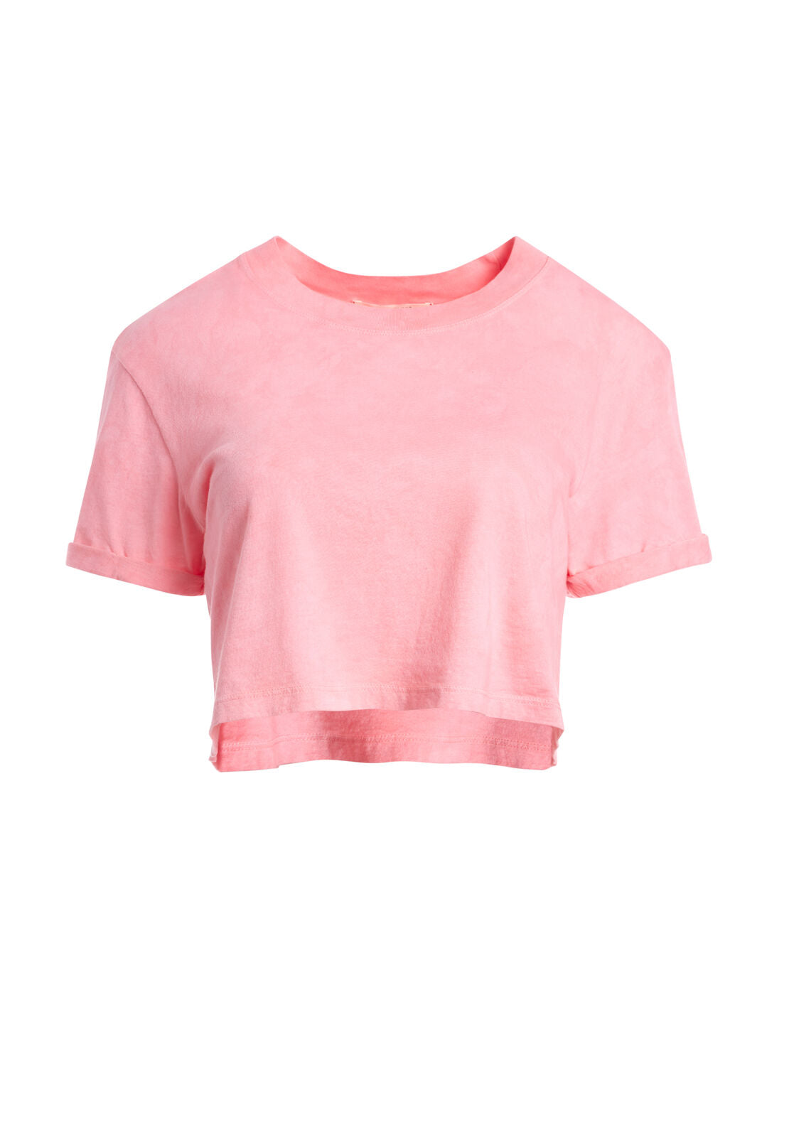 BLU CROPPED ROLL SLEEVE TEE