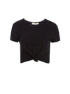 KANE TIE FRONT CROPPED TEE-ALICE + OLIVIA