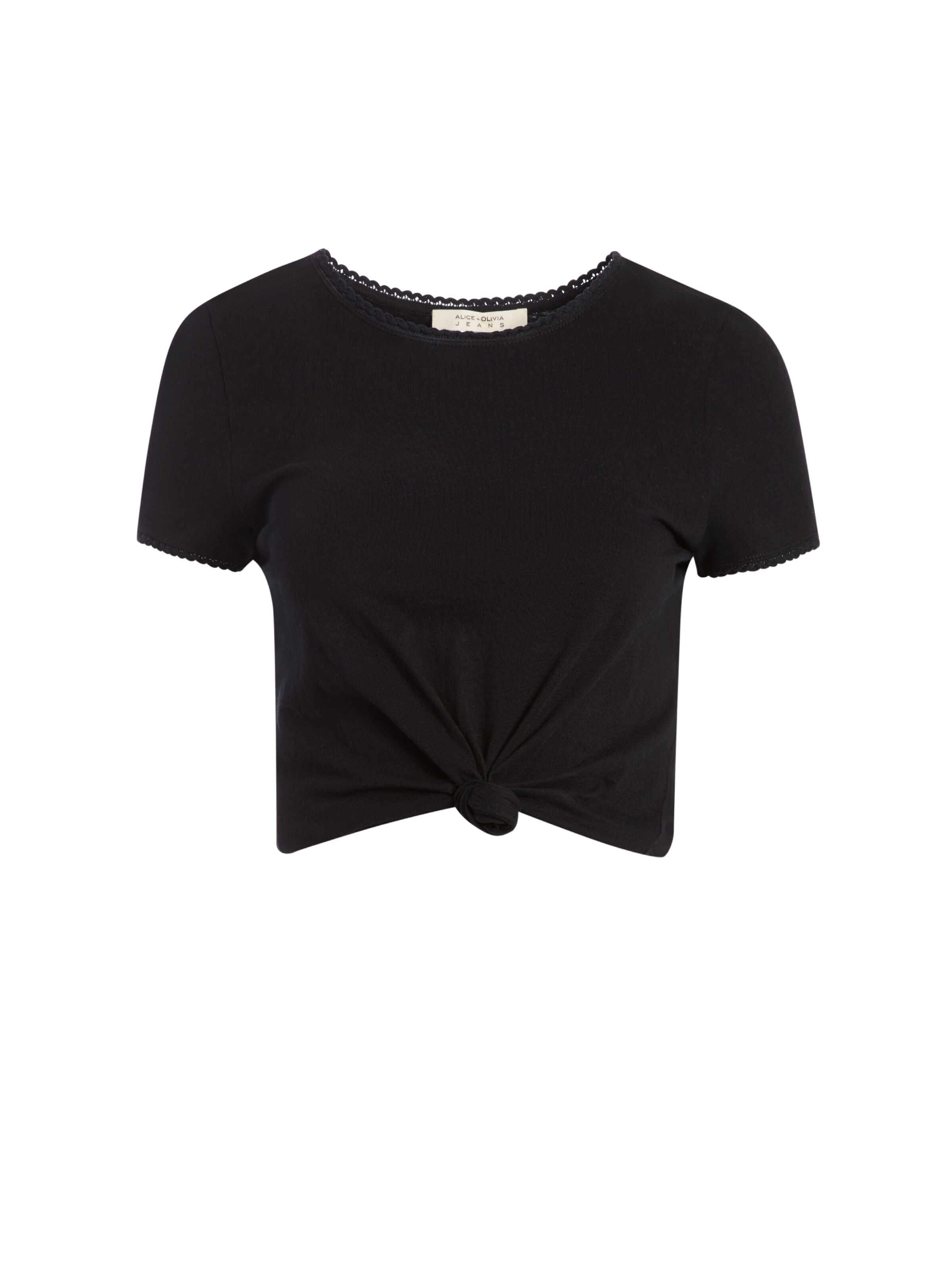 KANE TIE FRONT CROPPED TEE-ALICE + OLIVIA