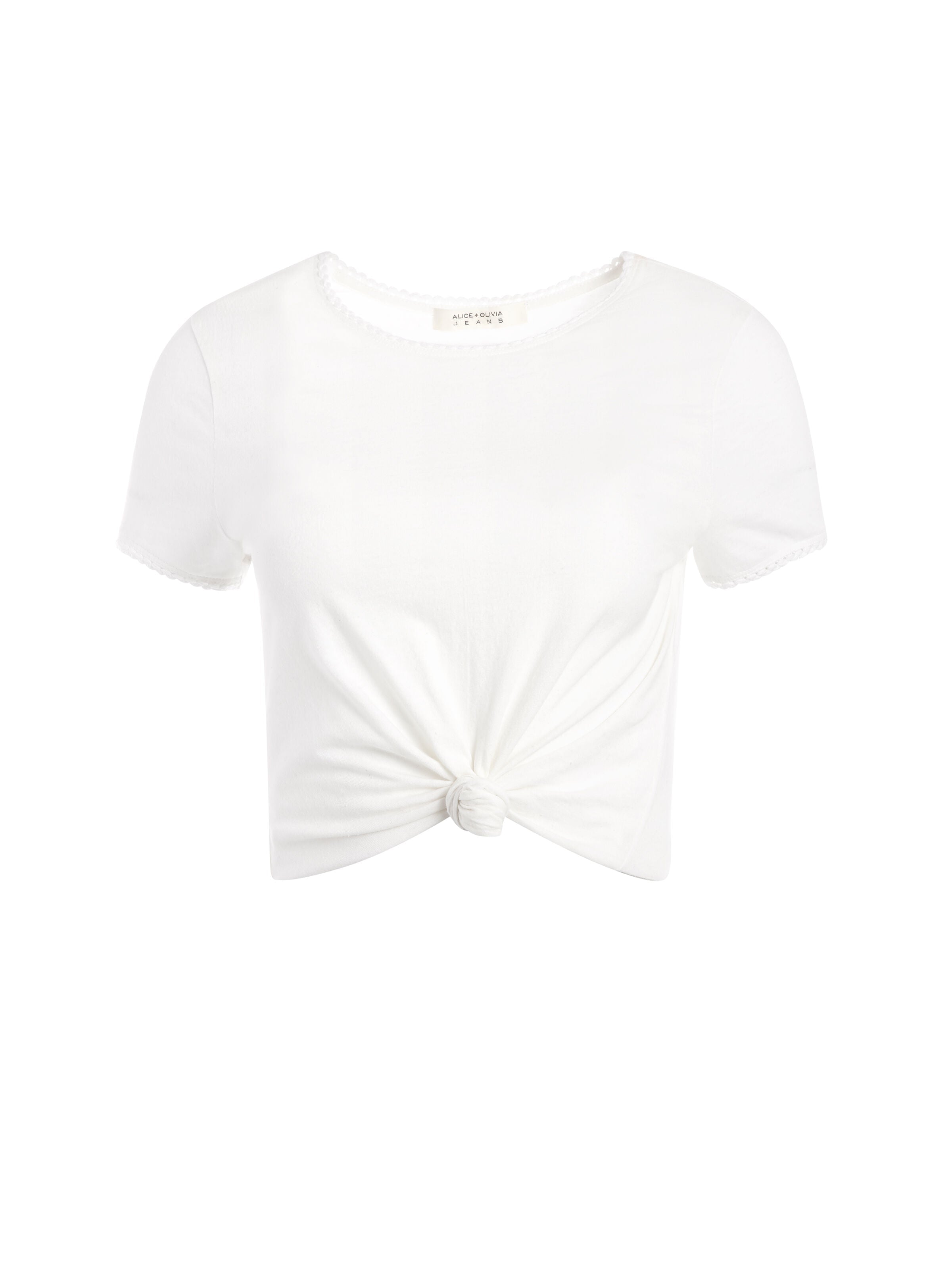 KANE TIE FRONT CROPPED TEE-ALICE + OLIVIA