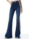 BEAUTIFUL HIGH RISE BELL-INDIGO STRIPE-ALICE + OLIVIA