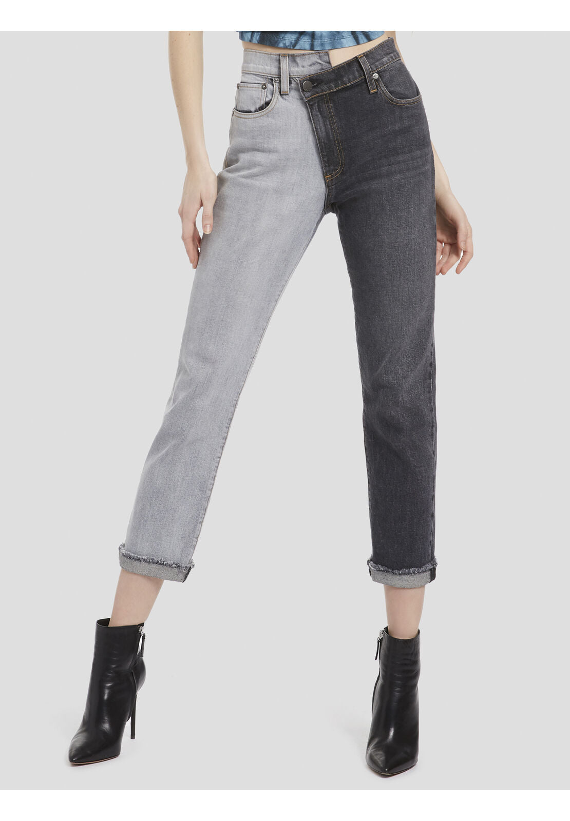 AMAZING TWO TONE HIGH RISE JEAN - DOUBLE VISION-ALICE + OLIVIA