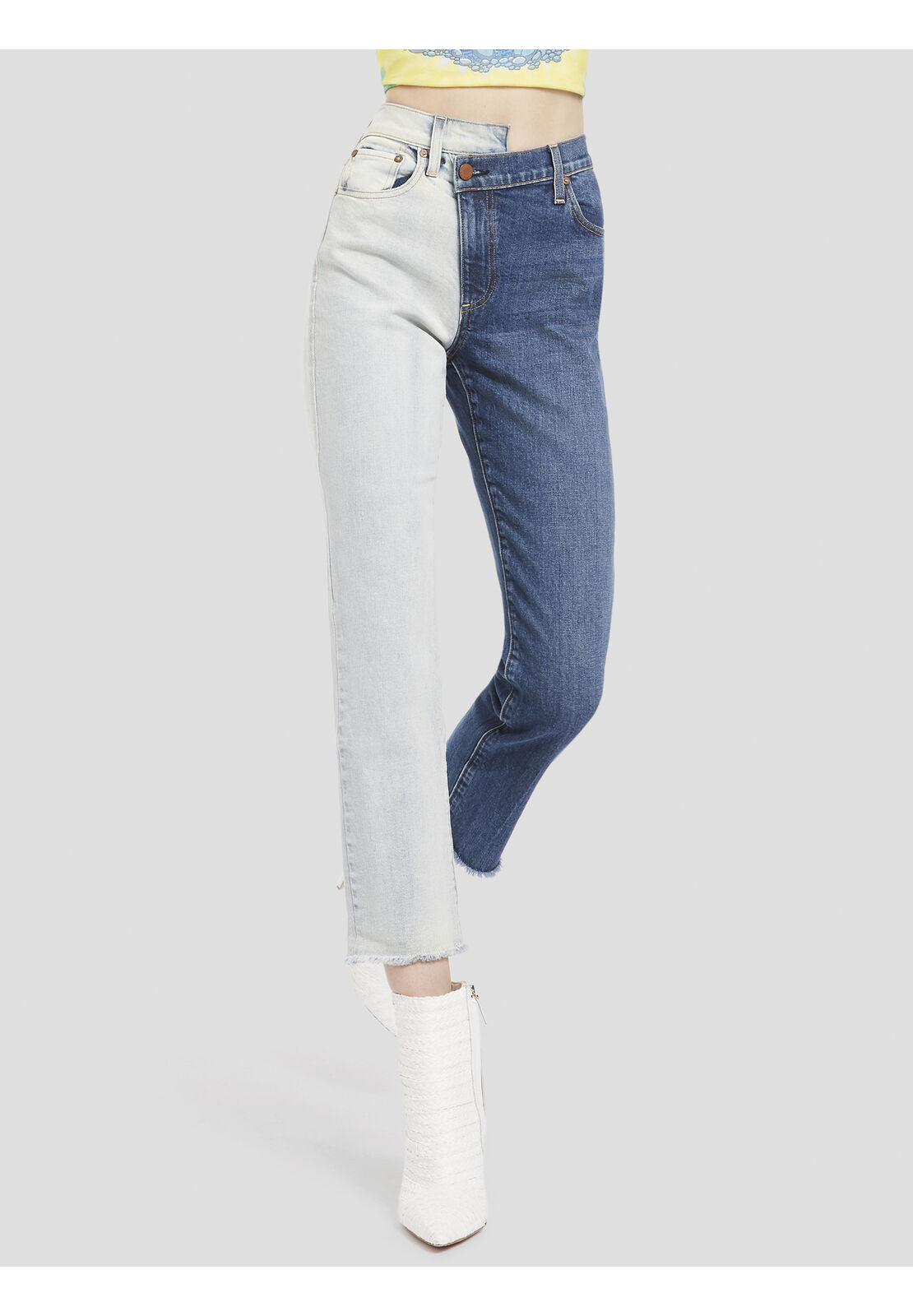 AMAZING TWO TONE HIGH RISE JEAN - DOUBLE VISION-ALICE + OLIVIA