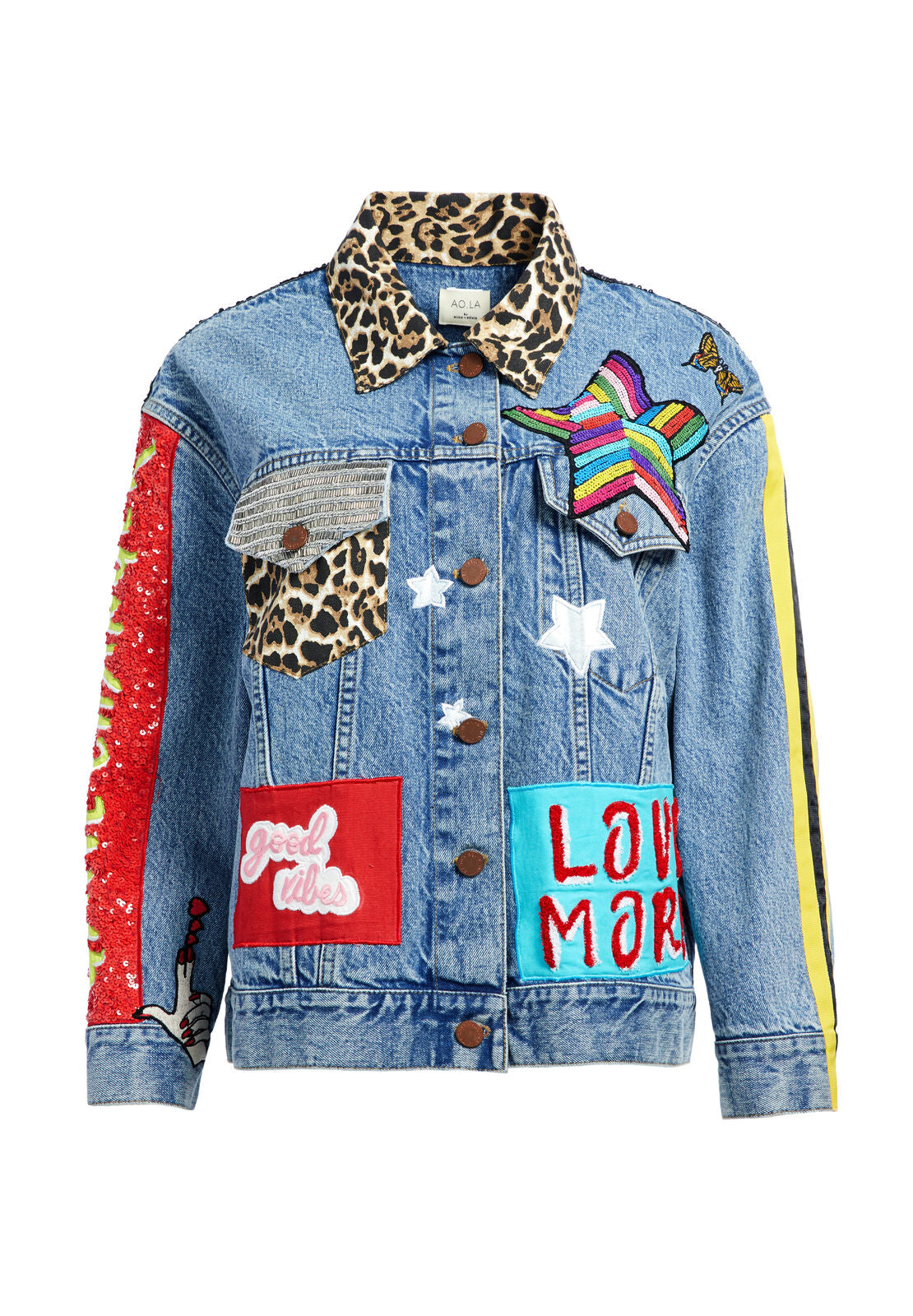 OVERSIZED EMBR PATCHWORK JKT-NEW YORK GROOVE/ MULTI-ALICE + OLIVIA