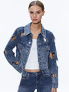 JEFF HEART EMBELLISHED CROPPED DENIM JACKET-TRUE BLUES DARK-ALICE + OLIVIA