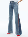 REY SIDE ZIPPER WIDE LEG JEAN-SADIE LT VINT BLUE/BRT RUBY-ALICE + OLIVIA