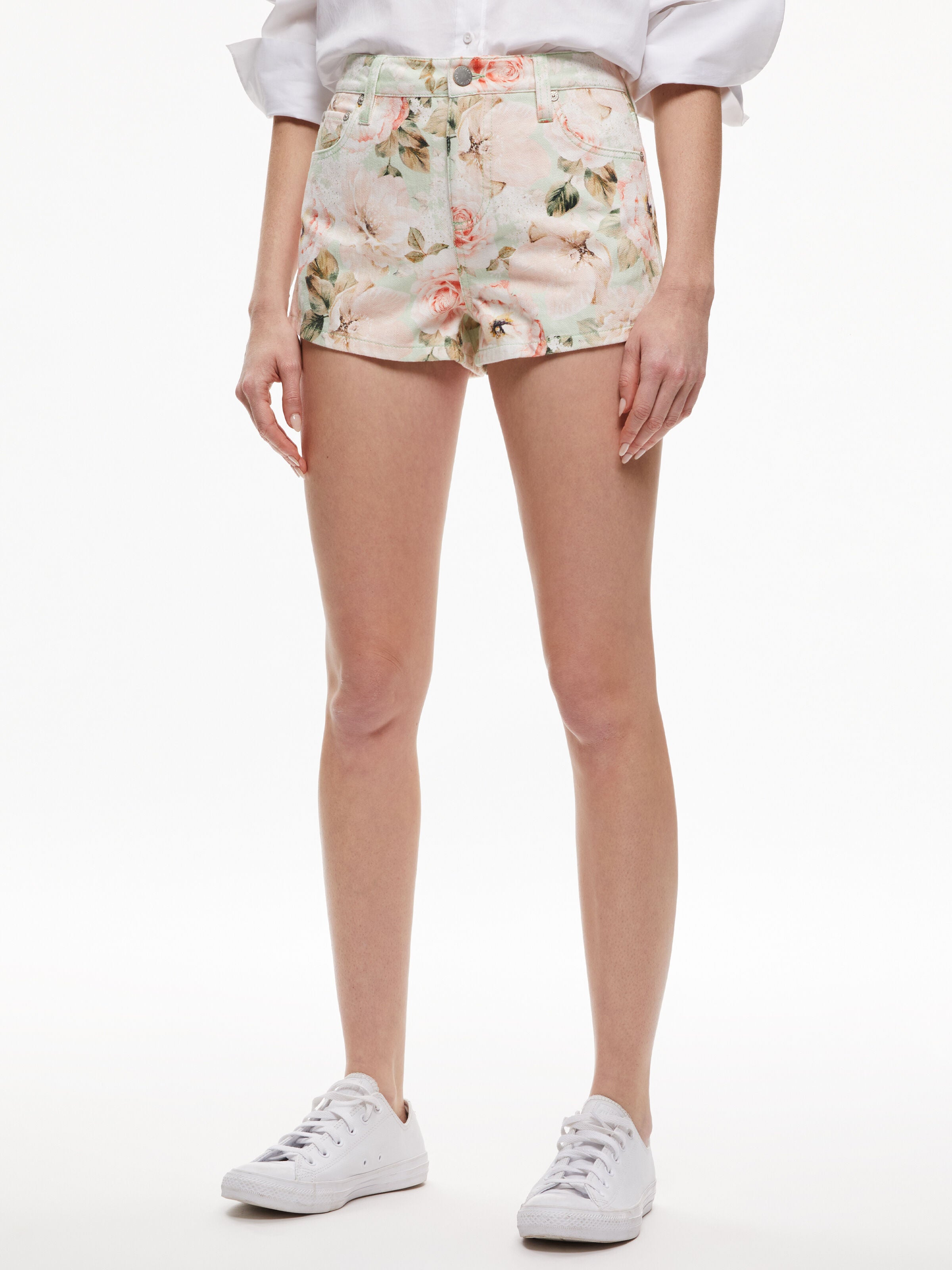 AMAZING HIGH RISE DENIM VINTAGE SHORT-ALICE + OLIVIA