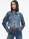 JEFF HEART EMBROIDERED CROPPED DENIM JACKET-TRUE BLUES DARK-ALICE + OLIVIA