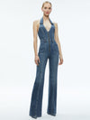 NOEMI HALTER NECK DENIM JUMPSUIT-TRUE BLUES DARK-ALICE + OLIVIA