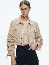 TIFF DENIM JACKET WITH BOW SLEEVE-ALICE + OLIVIA