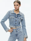 NELSON EMBELLISHED FITTED DENIM JACKET-ROCKSTAR BLUE-ALICE + OLIVIA