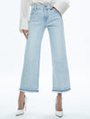 LORRINE KICK-FLARE ANKLE JEAN-BLEACHED LIGHTNING BLUE-ALICE + OLIVIA