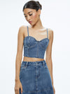 NATACHA SPAGHETTI STRAP BUSTIER-BROOKLYN BLUE-ALICE + OLIVIA