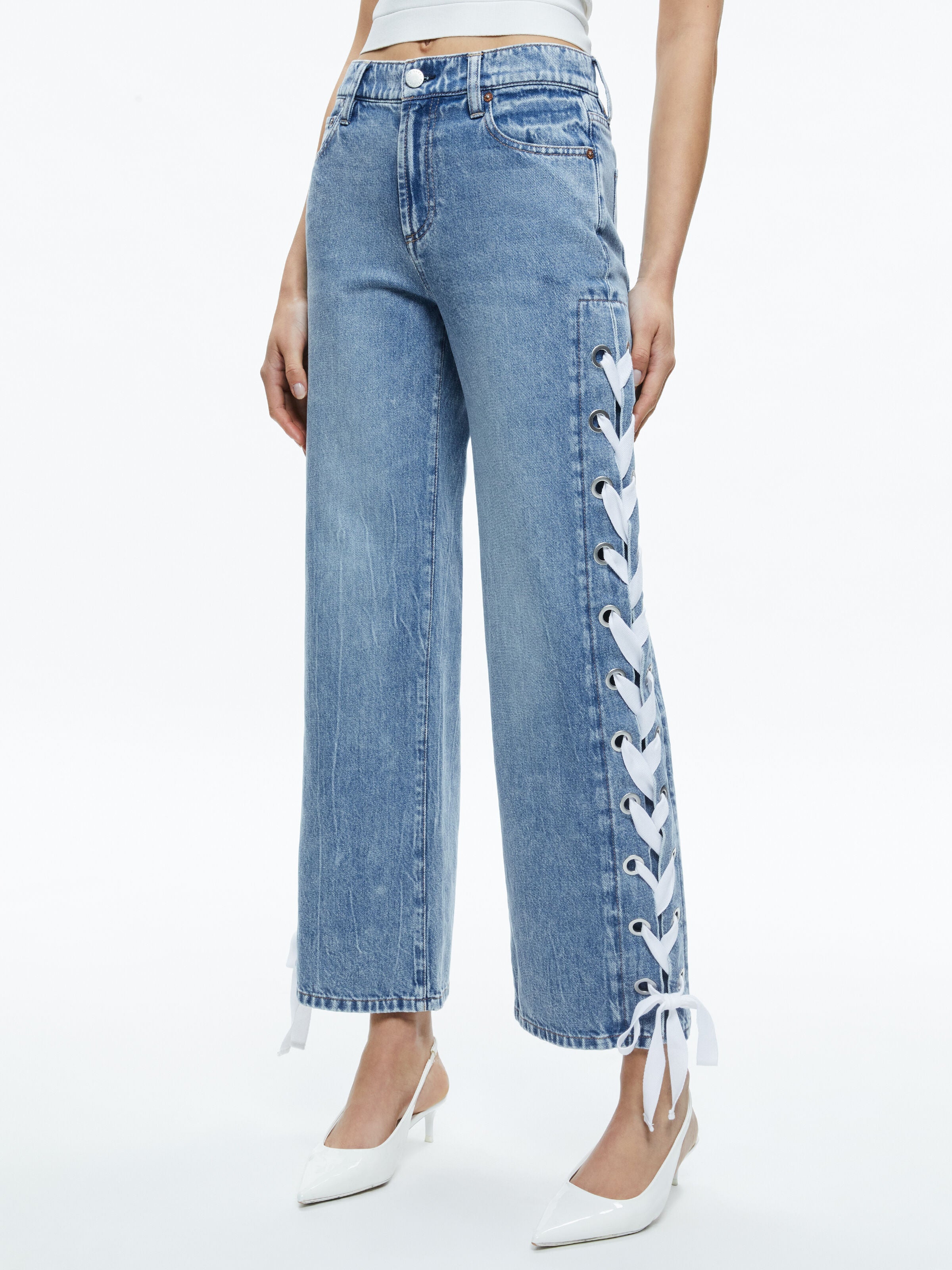 REITA HR JEAN W TIE SIDE SEAM-ALICE + OLIVIA