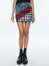 LISANNE SPIRAL DENIM MINI SKIRT-ALICE + OLIVIA