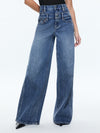 COOL DOUBLE WAISTBAND JEAN-BROOKLYN BLUE-ALICE + OLIVIA