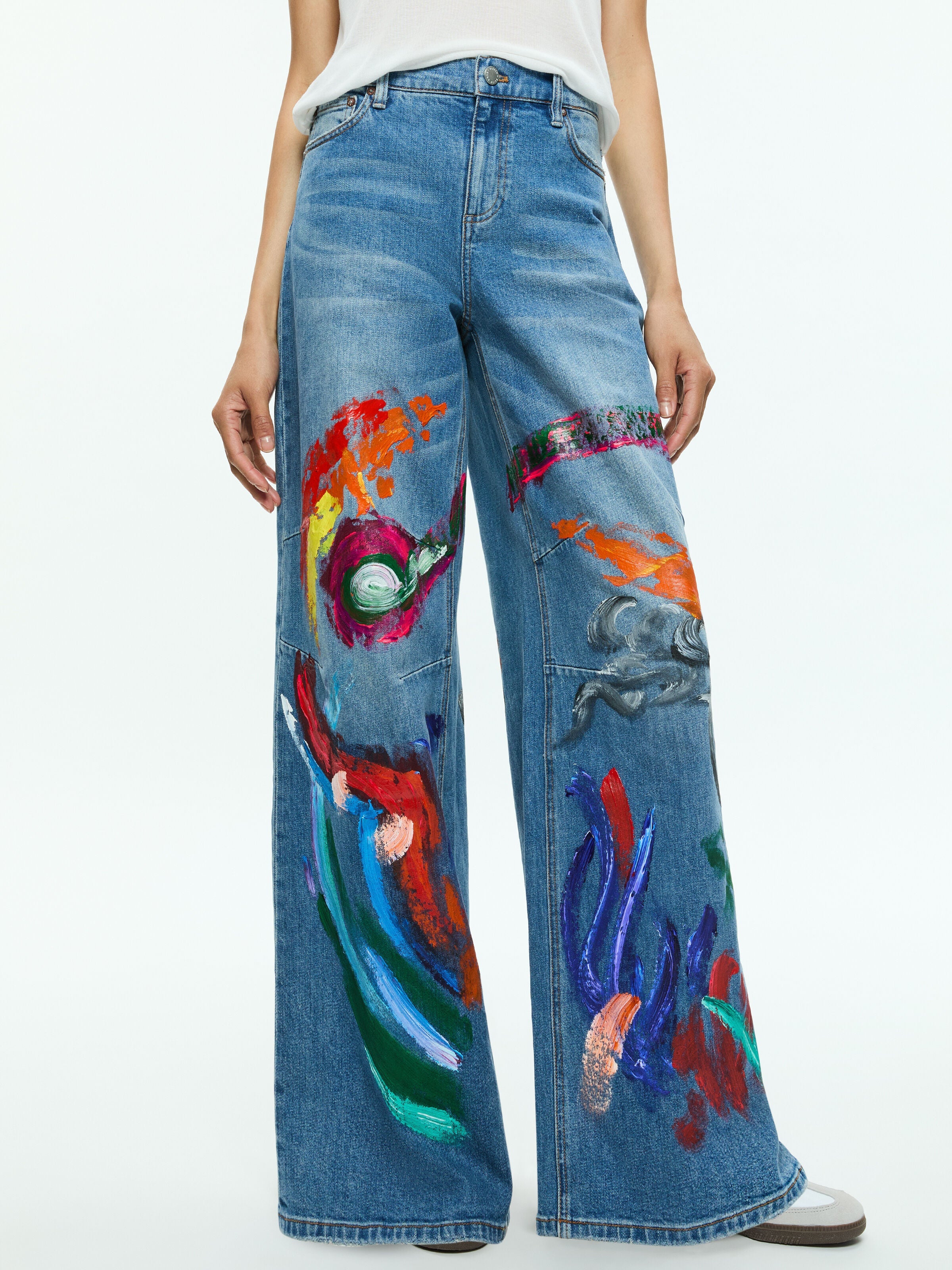 TUCKER PAINTED JEAN-AVERY BLUE/MULTI-ALICE + OLIVIA