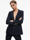 MACEY DENIM FITTED BLAZER-ALICE + OLIVIA
