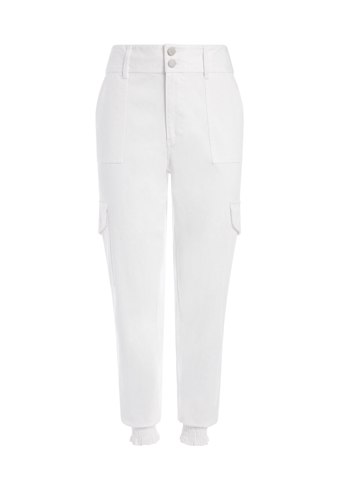 HYDE HIGH WAISTED CARGO PANT-White-ALICE + OLIVIA