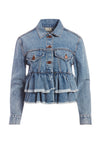 RUFFLE HEM JEAN JACKET-SHE HAS IT ALL-ALICE + OLIVIA