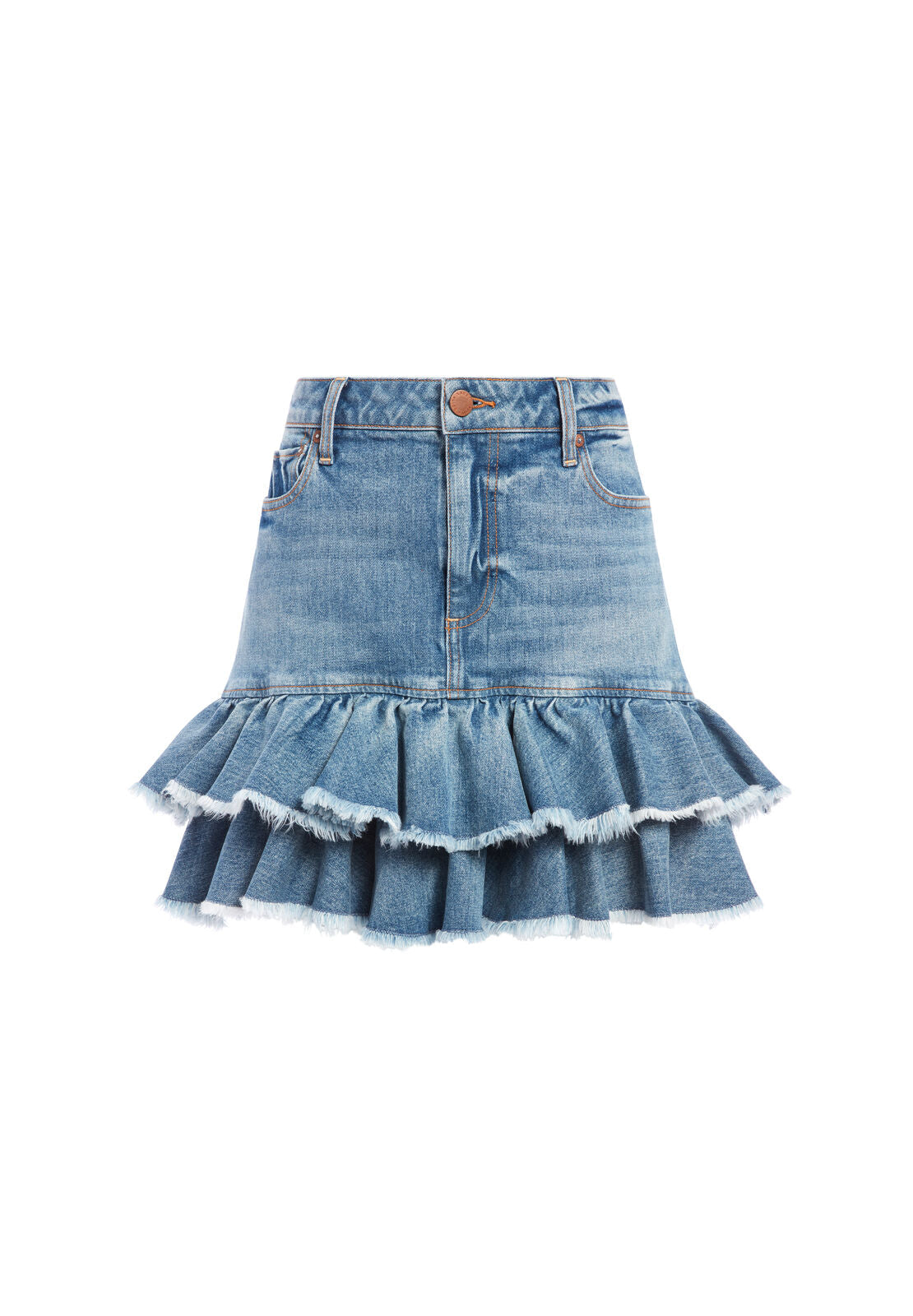 GOOD RUFFLE HEM MINI SKIRT