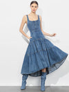 DIANA STRUCTURED MIDI DRESS-LIANA VINTAGE BLUE-ALICE + OLIVIA