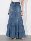 MINDY TIERED MAXI SKIRT-LIANA VINTAGE BLUE-ALICE + OLIVIA