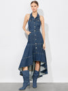 JUANA HIGH LOW DENIM DRESS-ALICE + OLIVIA