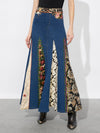 NALA MIXED MEDIA MAXI SKIRT-LOLA BLUE-ALICE + OLIVIA