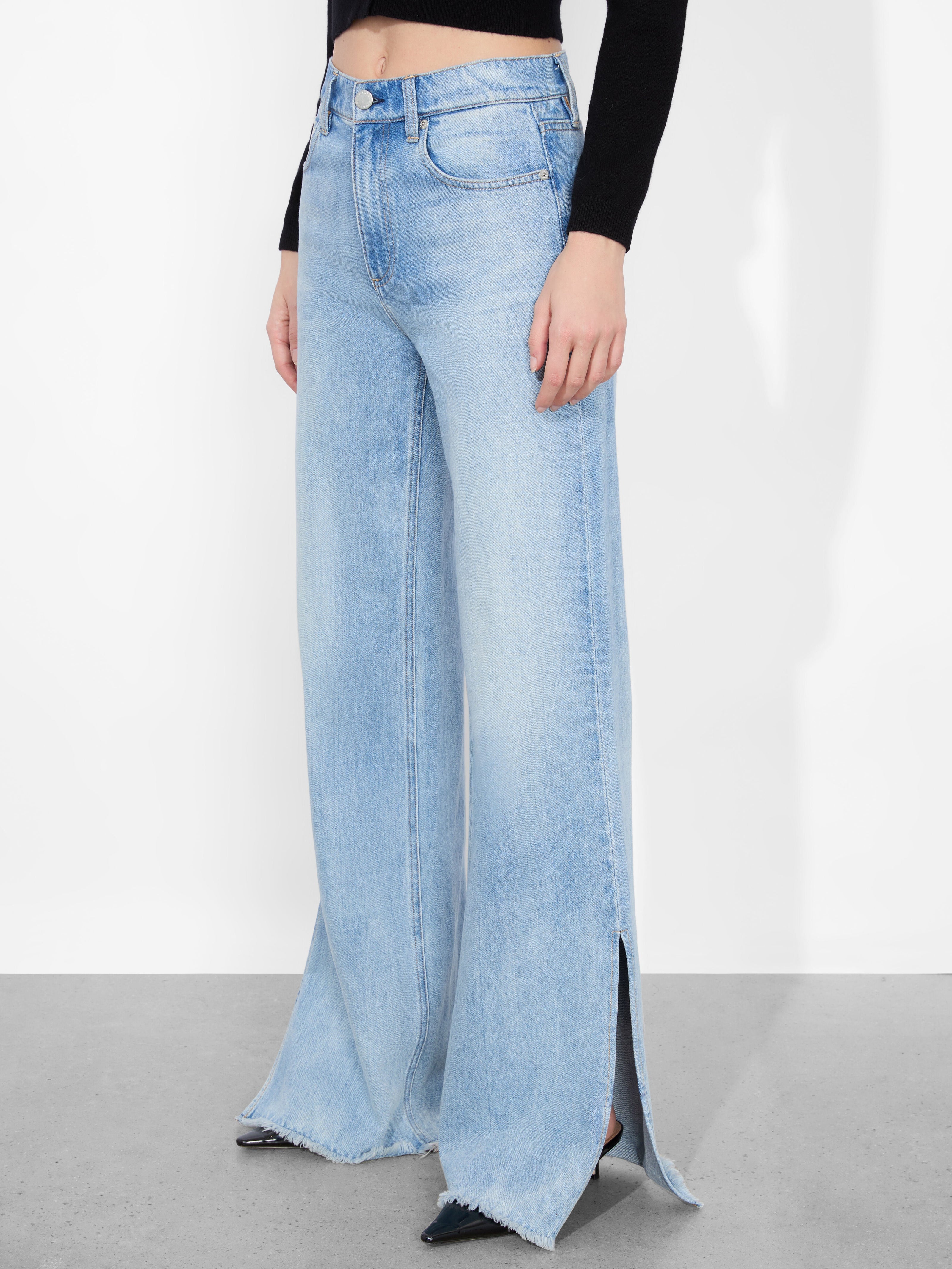 WEEZY SLIT JEAN-GEMMA LIGHT BLUE-ALICE + OLIVIA