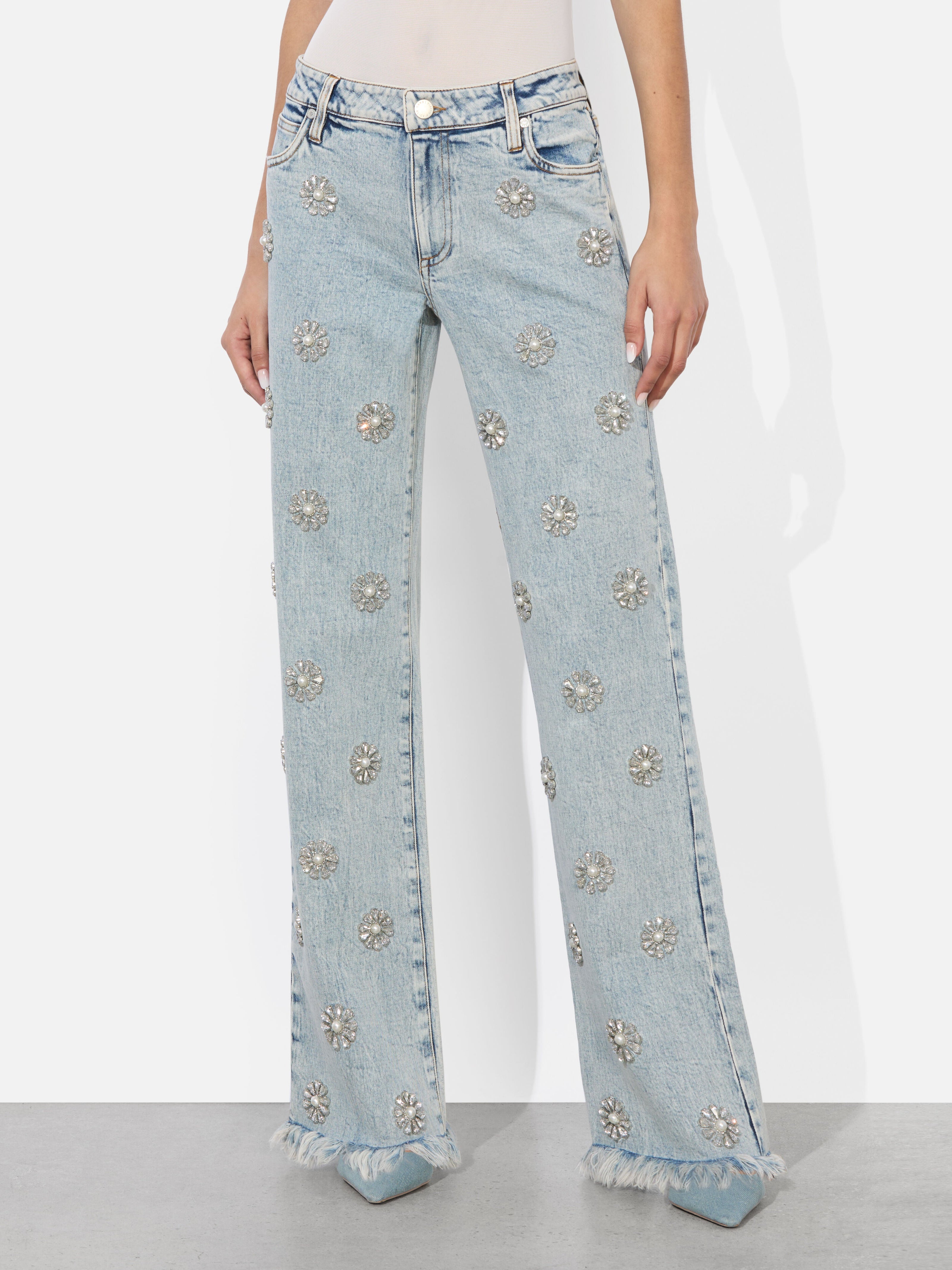 ROXIE EMBELLISHED JEAN-ALICE + OLIVIA