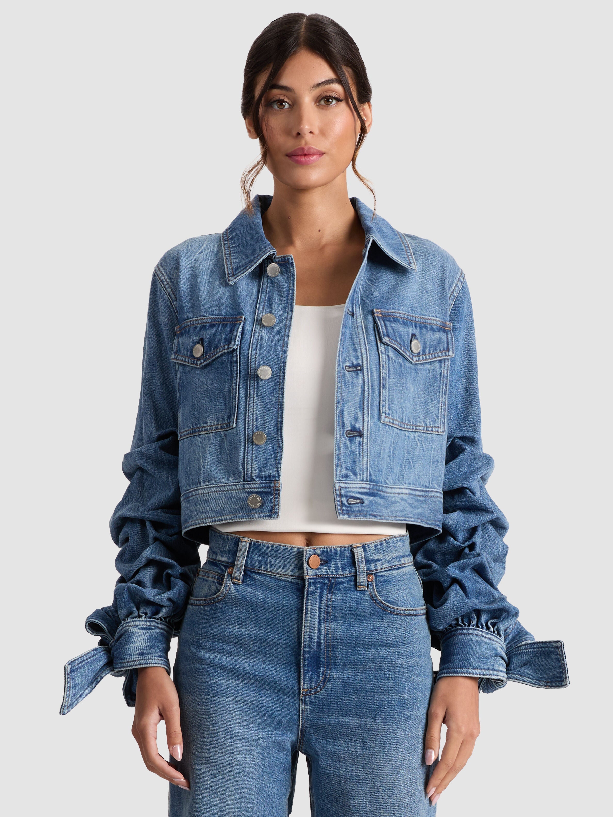 TIFF DENIM JACKET-AMI BLUE-ALICE + OLIVIA