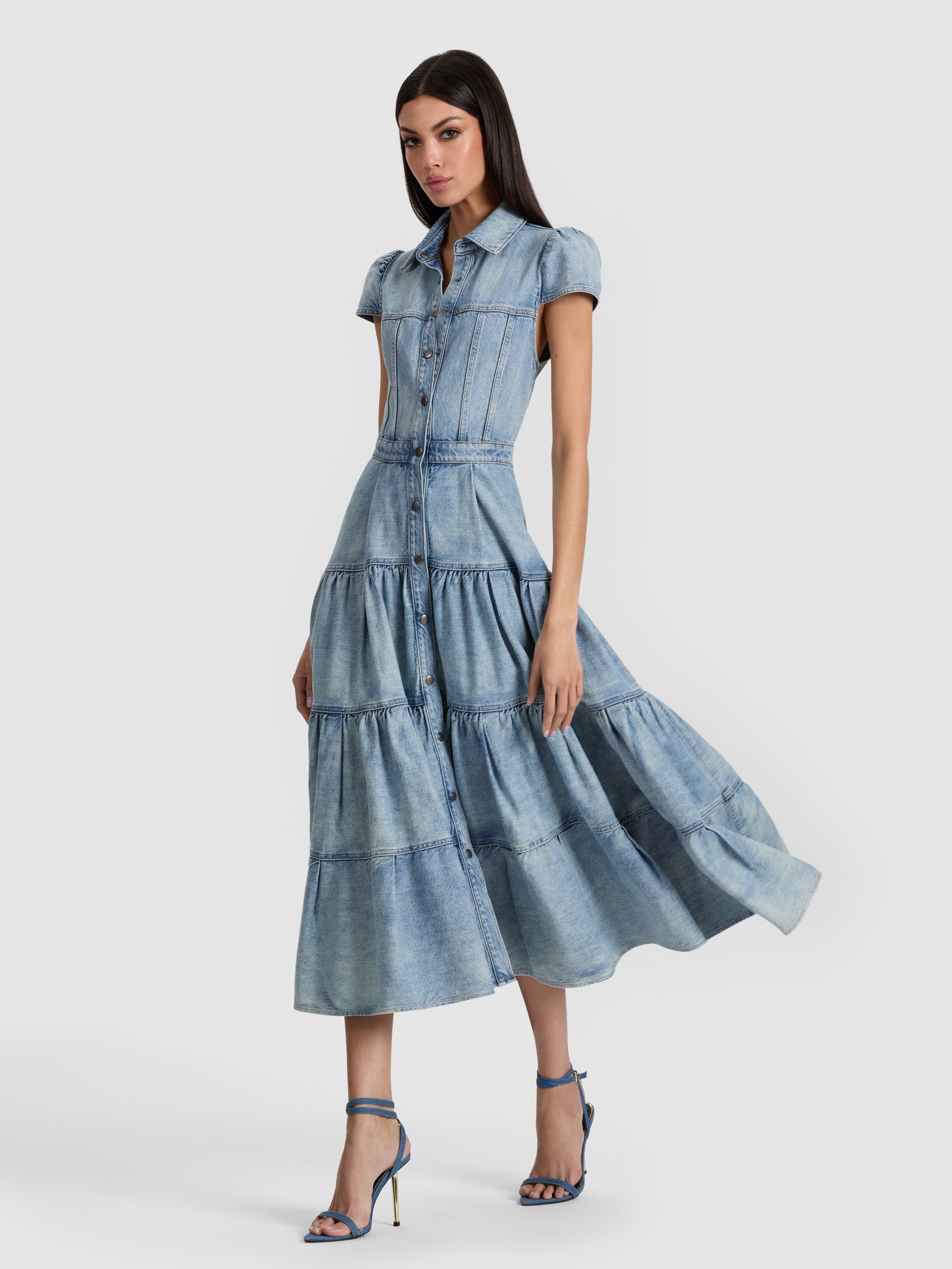 PATSY DENIM MIDI DRESS-LIGHT ADELE-ALICE + OLIVIA