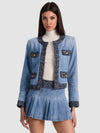 LANDON CROPPED DENIM JACKET-CELINE VINTAGE-ALICE + OLIVIA