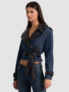 KEITH CROPPED DENIM TRENCH-ALICE + OLIVIA