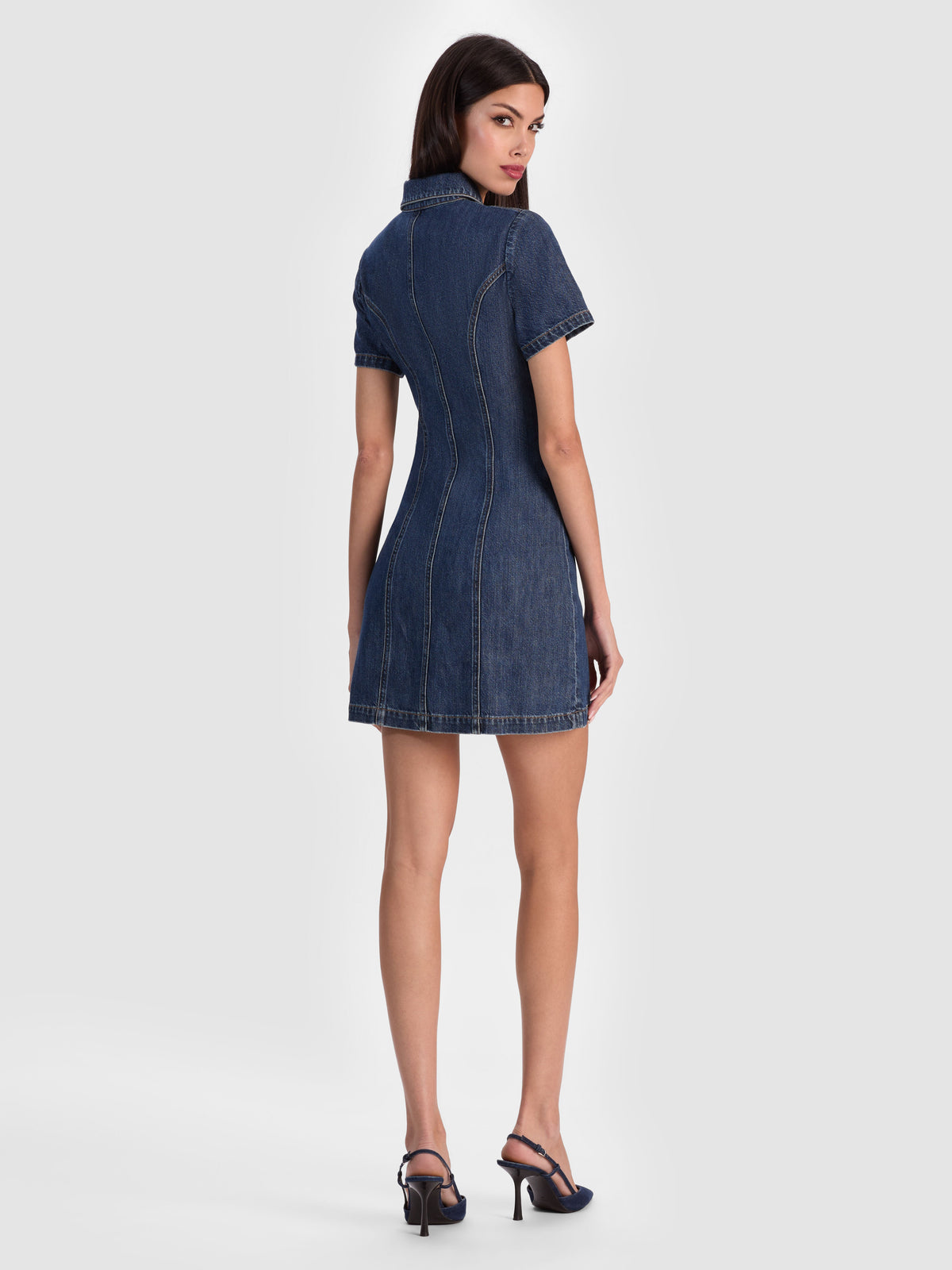 JAMIE DENIM MINI DRESS-ALICE + OLIVIA