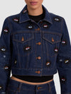 CHLOE EMBELLISHED DENIM JACKET-CATHERINE DARK-ALICE + OLIVIA