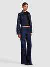 CHLOE EMBELLISHED DENIM JACKET-CATHERINE DARK-ALICE + OLIVIA