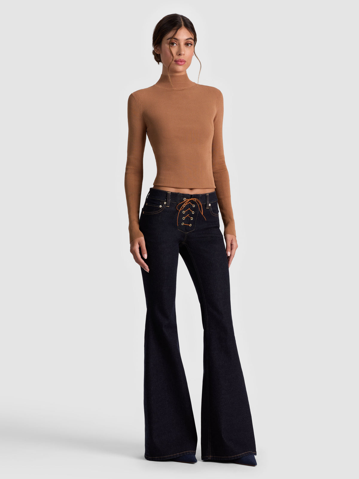 DELILAH LACE UP JEAN - DARK RINSE