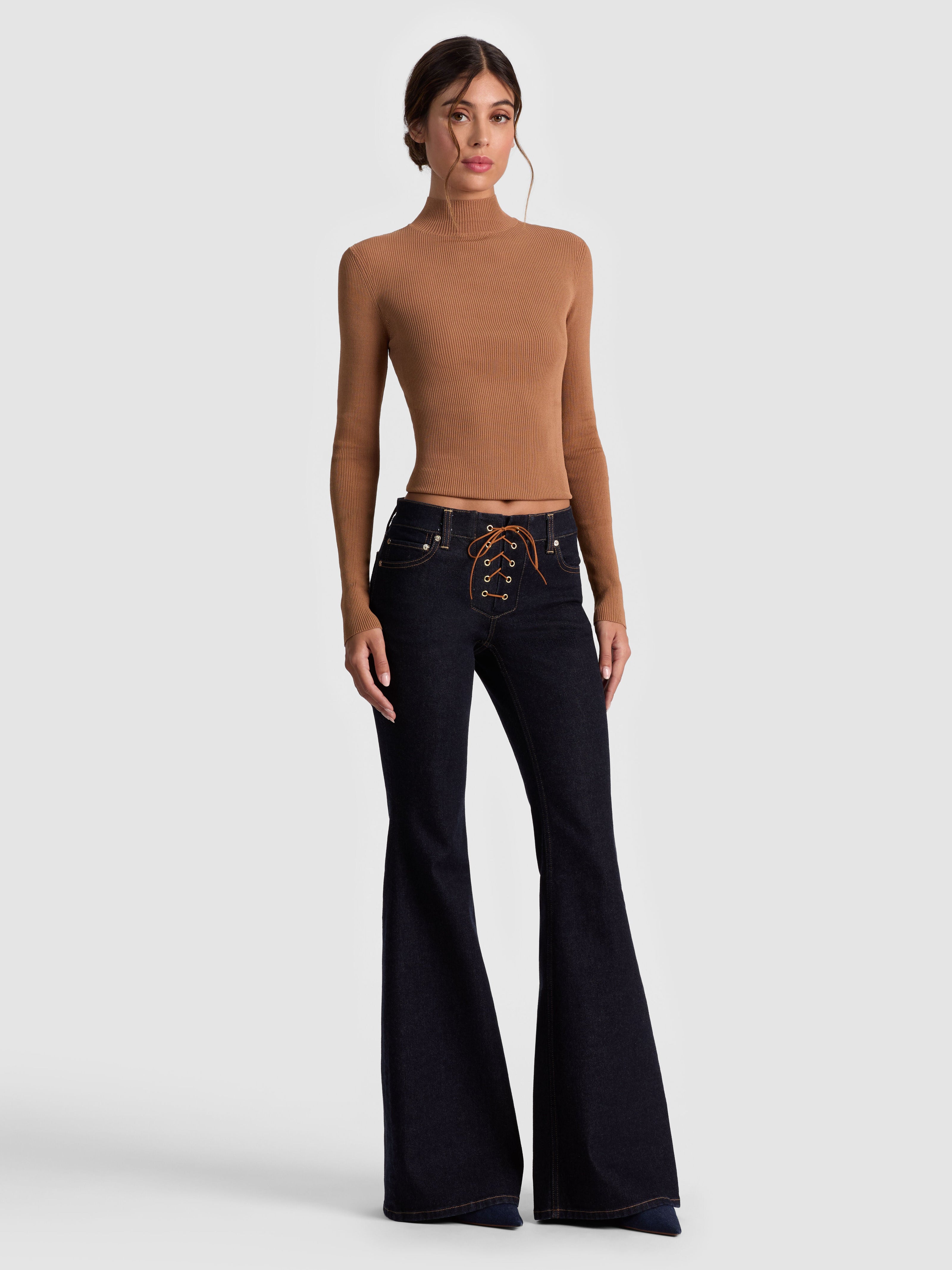 DELILAH LACE UP JEAN-ALICE + OLIVIA