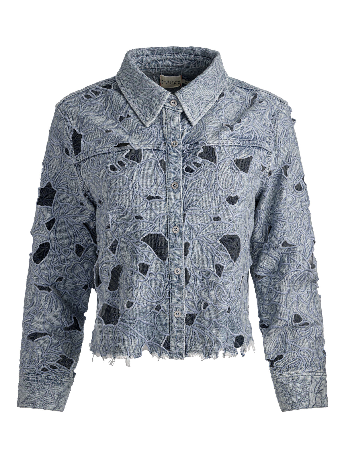 FINELY LASER-CUT DENIM SHIRT - ROCKSTAR BLUE