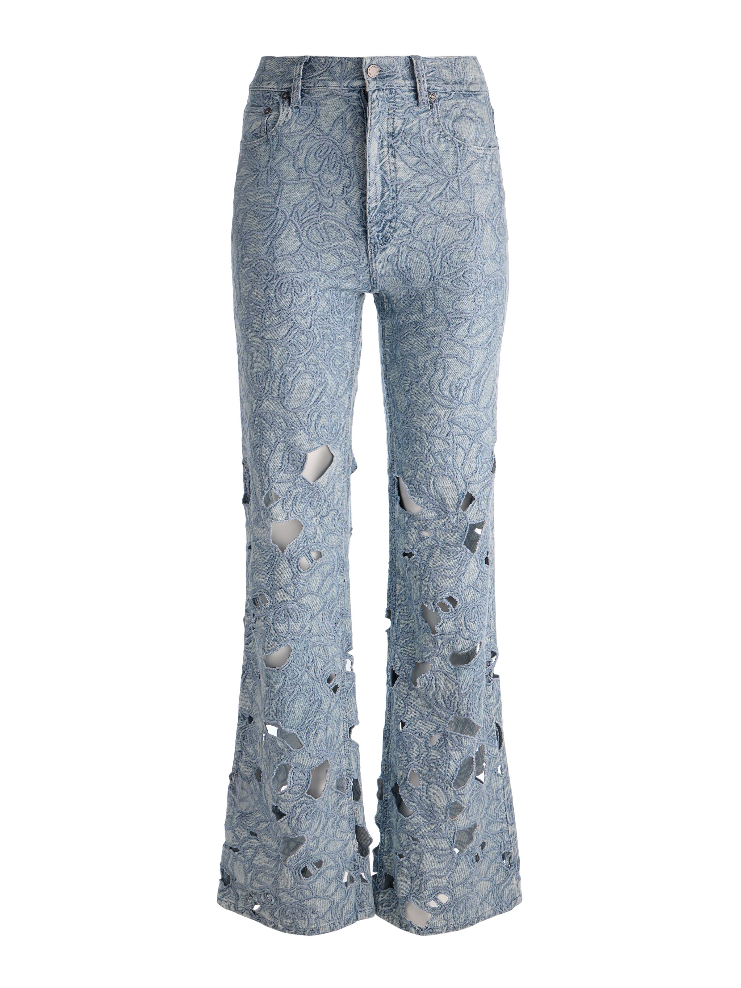 CHIC LASER-CUT JEAN-ROCKSTAR BLUE-ALICE + OLIVIA