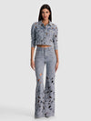 CHLOE LASER-CUT DENIM JACKET-ALICE + OLIVIA
