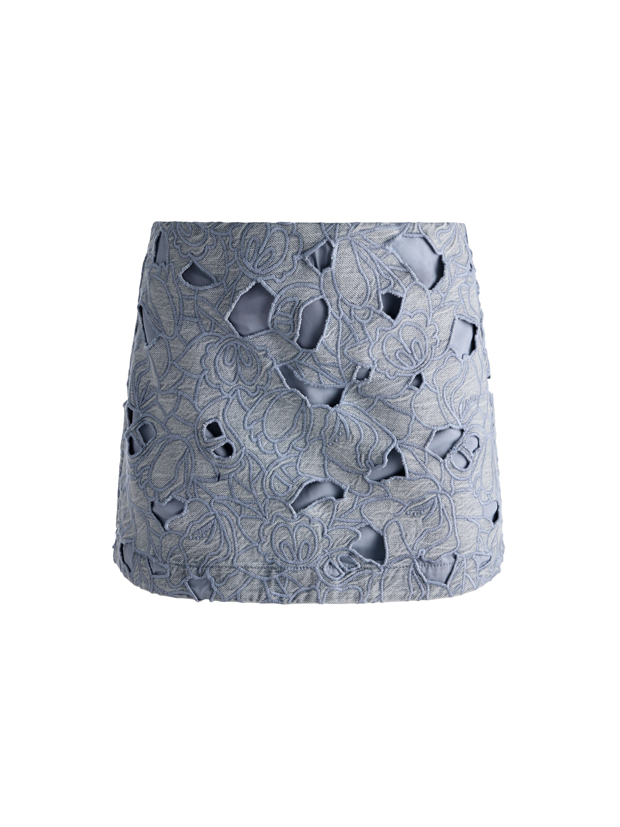 RUBI LASER-CUT DENIM SKIRT-ALICE + OLIVIA