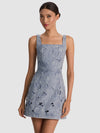 MARYANN LASER-CUT DENIM DRESS-ALICE + OLIVIA