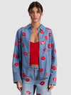FINELY OVERSIZED BUTTON DOWN-DENVER BRIGHT BLUE-ALICE + OLIVIA